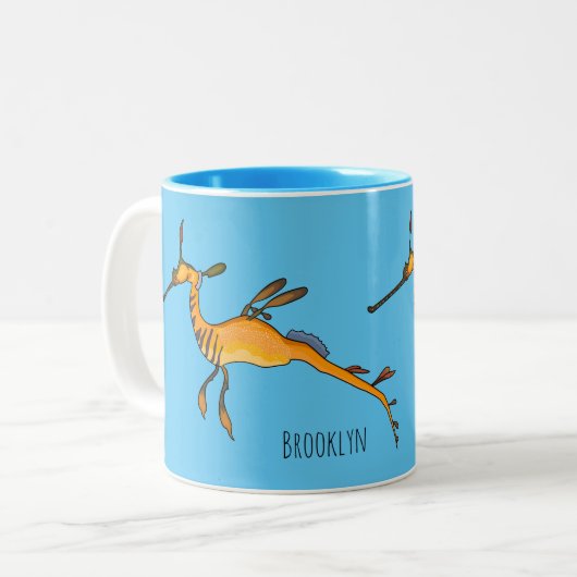 Tasse 2 Couleurs Illustration Weedy seadragon (Devant gauche)