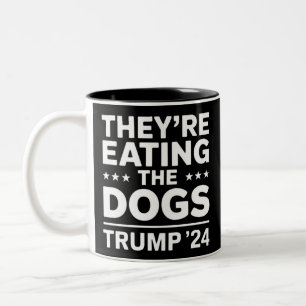 Tasse 2 Couleurs Ils mangent les chiens Débat drôle Citation Trump