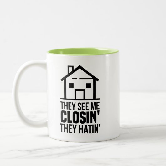 Tasse 2 Couleurs Ils Me Voient Fermer L'Agent Immobilier (Gauche)