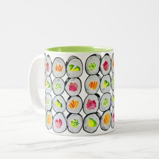 Tasse 2 Couleurs Image de sushi mignon (Devant gauche)