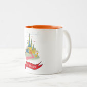 Tasse 2 Couleurs Imaginaire Castle Texte personnalisé (Devant droit)