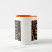 Tasse 2 Couleurs Imaginaire papillon orange art abstrait (Centre)