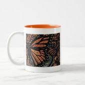 Tasse 2 Couleurs Imaginaire papillon orange art abstrait (Gauche)