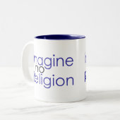Tasse 2 Couleurs Imaginez pas de religion (Devant gauche)