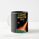 Tasse 2 Couleurs Impact des astéroïdes Catastrophe cosmique 2032 (Devant gauche)