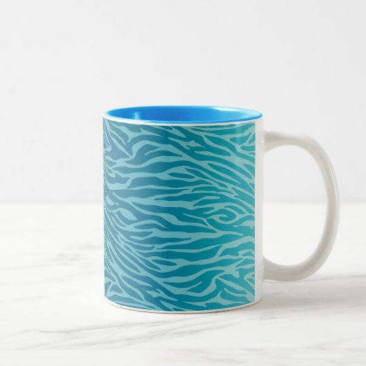 Tasse 2 Couleurs Impression Aqua Ombre Zebra (Droit)