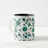 Tasse 2 Couleurs Impression Brown et Turquoise dalmate (Devant gauche)