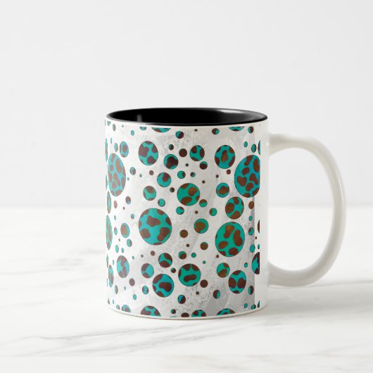 Tasse 2 Couleurs Impression Brown et Turquoise dalmate (Droit)