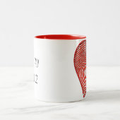 Tasse 2 Couleurs Impression cardiaque simple (Centre)
