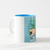 Tasse 2 Couleurs Impression d'affiche de voyage illustrée du Qatar (Devant gauche)