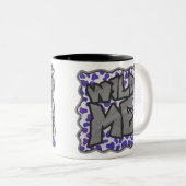Tasse 2 Couleurs Impression dalmate violet et blanche (Devant droit)