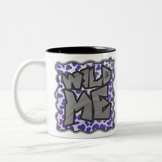 Tasse 2 Couleurs Impression dalmate violet et blanche (Gauche)