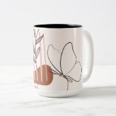Tasse 2 Couleurs Impression d'art botanique moderne, (Devant droit)