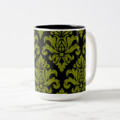Tasse 2 Couleurs Impression décorative Damask Fabric (Devant droit)