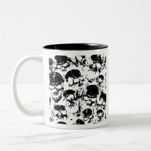 Tasse 2 Couleurs impression des crânes de grunge (Gauche)