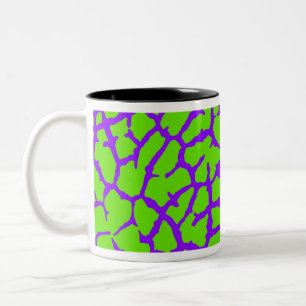 Tasse 2 Couleurs Impression Girafe Violet Vert