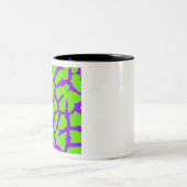Tasse 2 Couleurs Impression Girafe Violet Vert (Centre)
