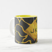 Tasse 2 Couleurs Impression Giraffe noir et jaune (Devant gauche)