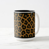 TASSE 2 COULEURS "IMPRESSION LÉOPARD" - MUGE À CAFE 15 OZ (Devant droit)