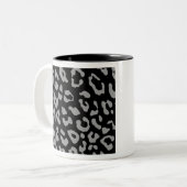 Tasse 2 Couleurs Impression léopard noir gris (Devant gauche)