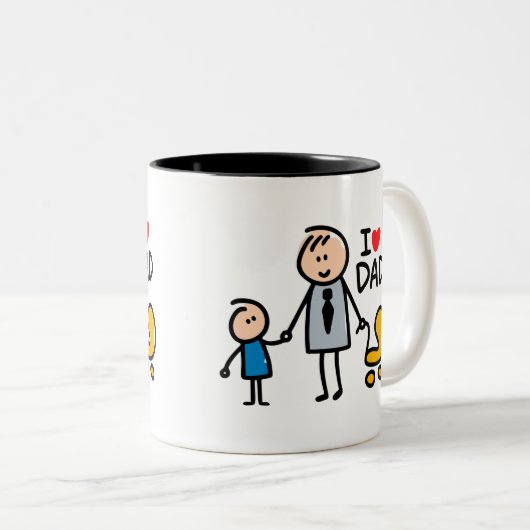 Tasse 2 Couleurs Impression Love Daddy (Devant droit)
