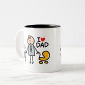 Tasse 2 Couleurs Impression Love Daddy (Devant gauche)