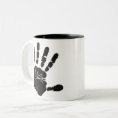 Tasse 2 Couleurs Impression main noir (Devant gauche)