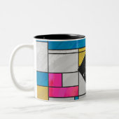 Tasse 2 Couleurs Impression Mondrial jaune rose (Gauche)