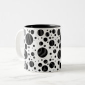Tasse 2 Couleurs Impression noir et gris pois zèbre (Devant gauche)