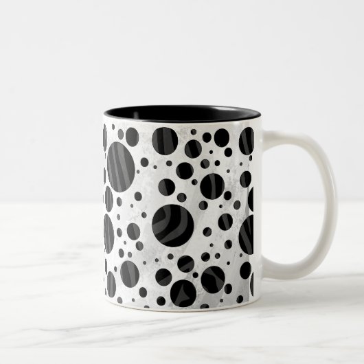 Tasse 2 Couleurs Impression noir et gris pois zèbre (Droit)