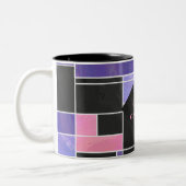 Tasse 2 Couleurs Impression noire violet mondriaque (Gauche)