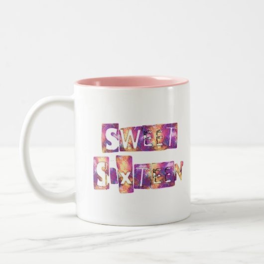 Tasse 2 Couleurs Impression sweet sixteen (Gauche)