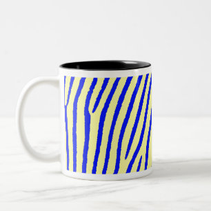 Tasse 2 Couleurs Impression Zèbre (Jaune & Bleu)