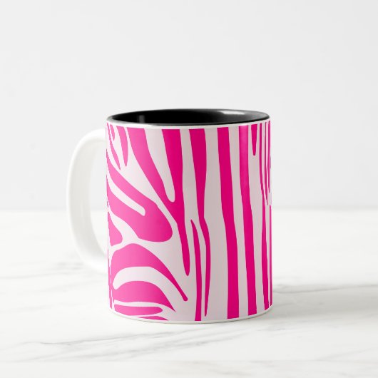 Tasse 2 Couleurs Impression zèbre rose (Devant gauche)