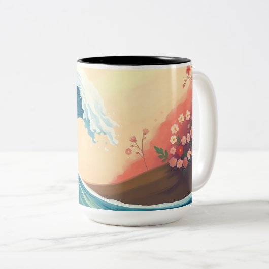 Tasse 2 Couleurs Impressionistic Ocean Wave (Devant droit)
