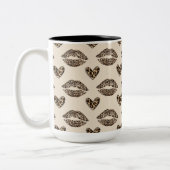 Tasse 2 Couleurs Imprimé chic beige et noir de léopard (Gauche)