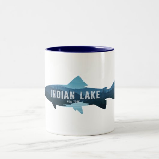 Tasse 2 Couleurs Indian Lake New York Fish (Centre)