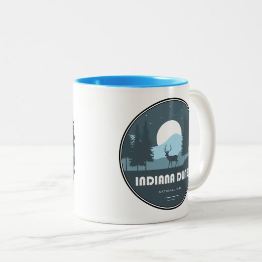 Tasse 2 Couleurs Indiana Dunes National Park Deer (Devant droit)