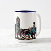 Tasse 2 Couleurs Indianapolis, Indiana en graffiti (Devant droit)