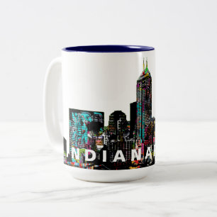 Tasse 2 Couleurs Indianapolis, Indiana en graffiti