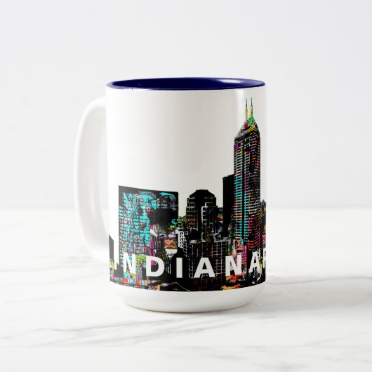 Tasse 2 Couleurs Indianapolis, Indiana en graffiti (Devant gauche)