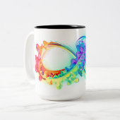 Tasse 2 Couleurs Infini avec méduse arc-en-ciel (Devant gauche)