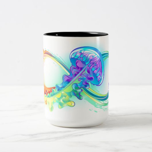 Tasse 2 Couleurs Infini avec méduse arc-en-ciel (Centre)