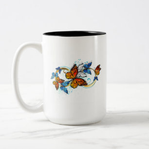 Tasse 2 Couleurs Infini de papillons monarques