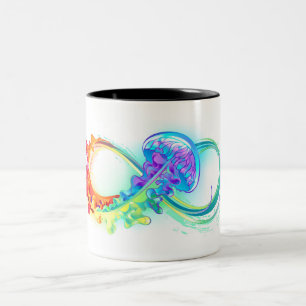 Tasse 2 Couleurs Infinity avec Rainbow Jellyfish