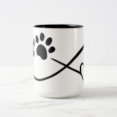 Tasse 2 Couleurs Infinity Paw Prints and Heart Coffee Mug, 15 oz (Centre)