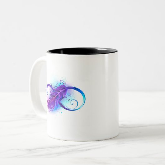 Tasse 2 Couleurs Infinity with purple feather (Devant gauche)