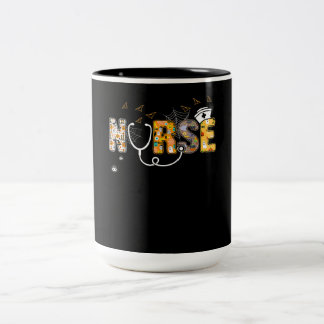 Tasse 2 Couleurs Infirmière Cadeau Halloween avec Citrouille Boo Sp