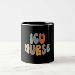 Tasse 2 Couleurs Infirmière de l'ICU Fière profession de carrière