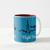 Tasse 2 Couleurs Infirmière en vol QRS & Helicopter Blue (Devant droit)